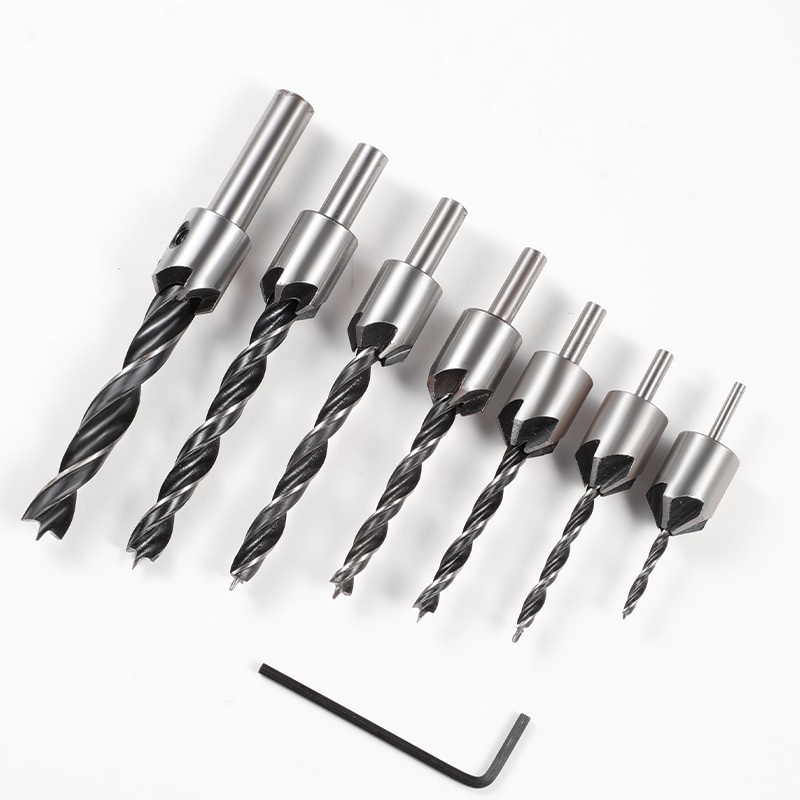 3mm-10mm HSS Countersink Drill Bit Set Reamer Woodworking Chamfer Drill ...