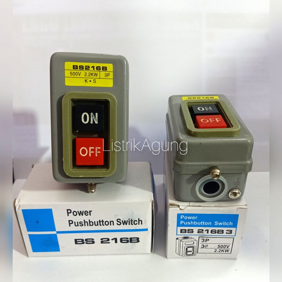 Power Push Button Switch ON OFF BS216B 3P 15A 2.2kW 500V BS-216B ...