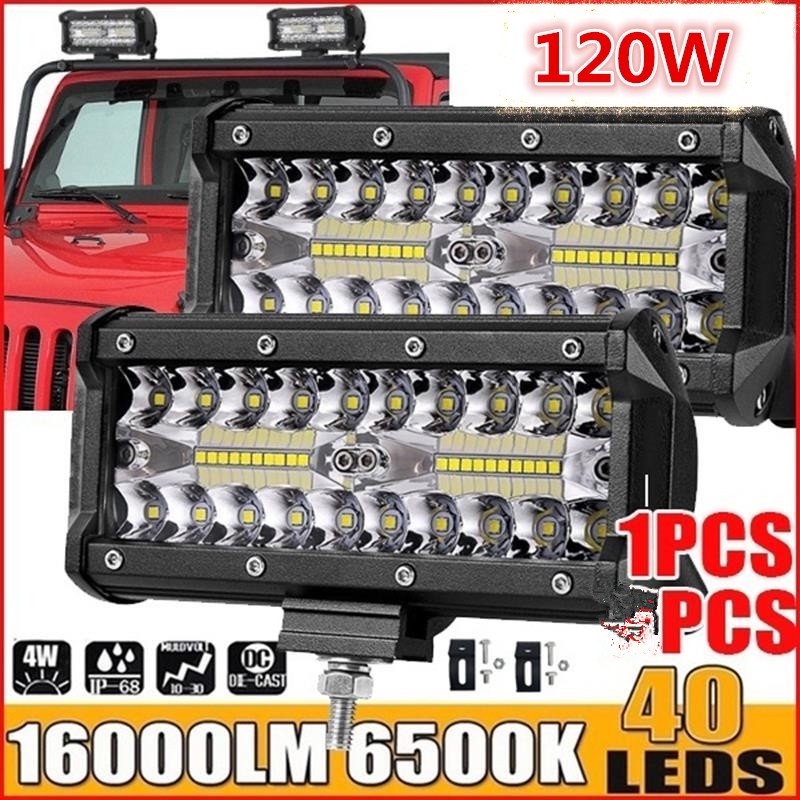 thumbnail image 2 of Aazon.co: 8 Pack 7 Inch LED Light Bar 144W 24, 000L Off Road Fog 2 of 14