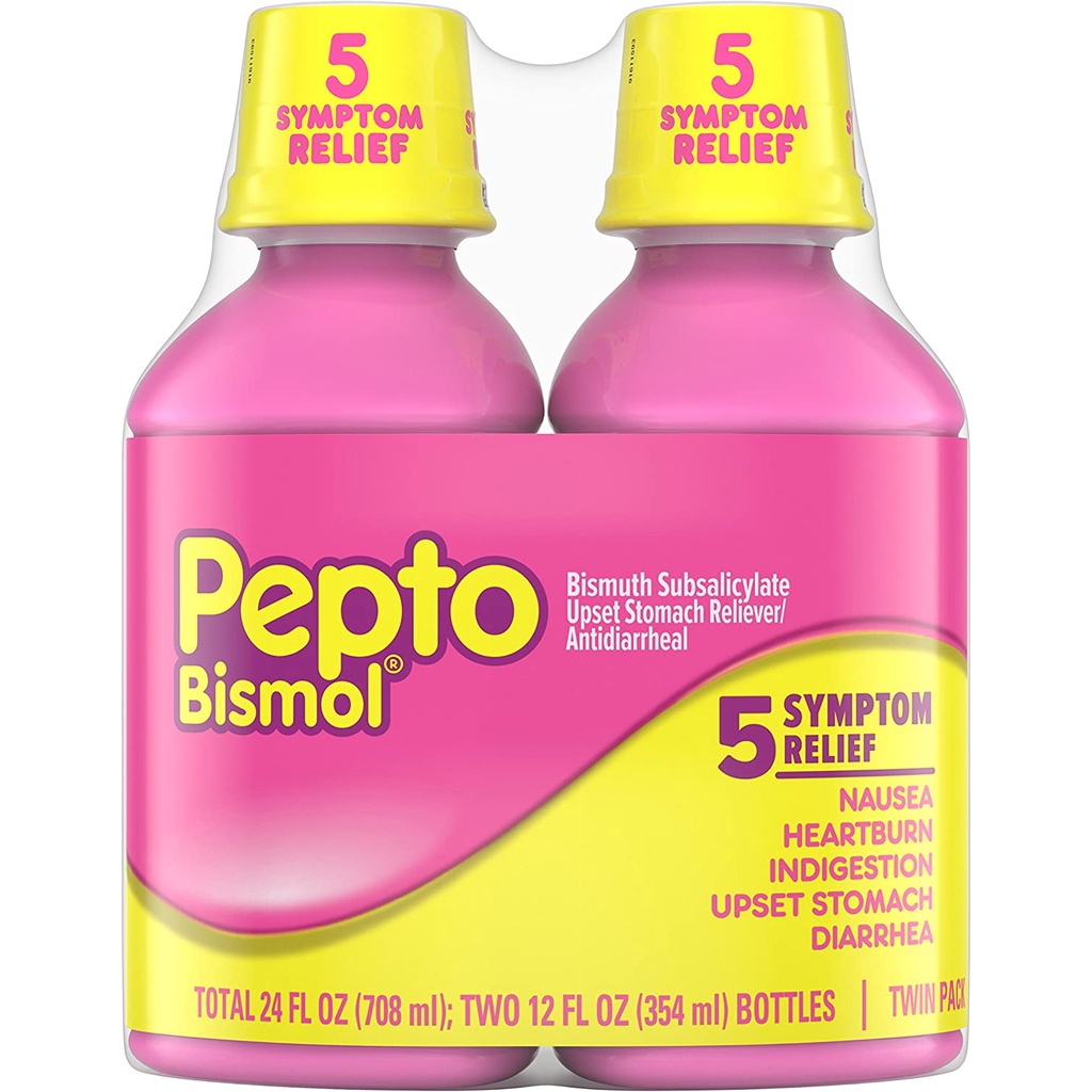 Pepto Bismol Liquid, Upset Stomach Relief, Bismuth Subsalicylate, Twin