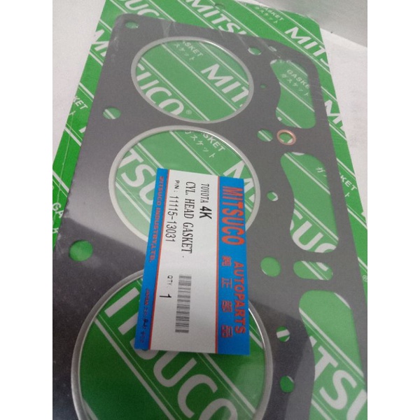 MITSUCO CYLINDER HEAD GASKET TOYOTA 4K (ASBESTOS) Shopee Philippines