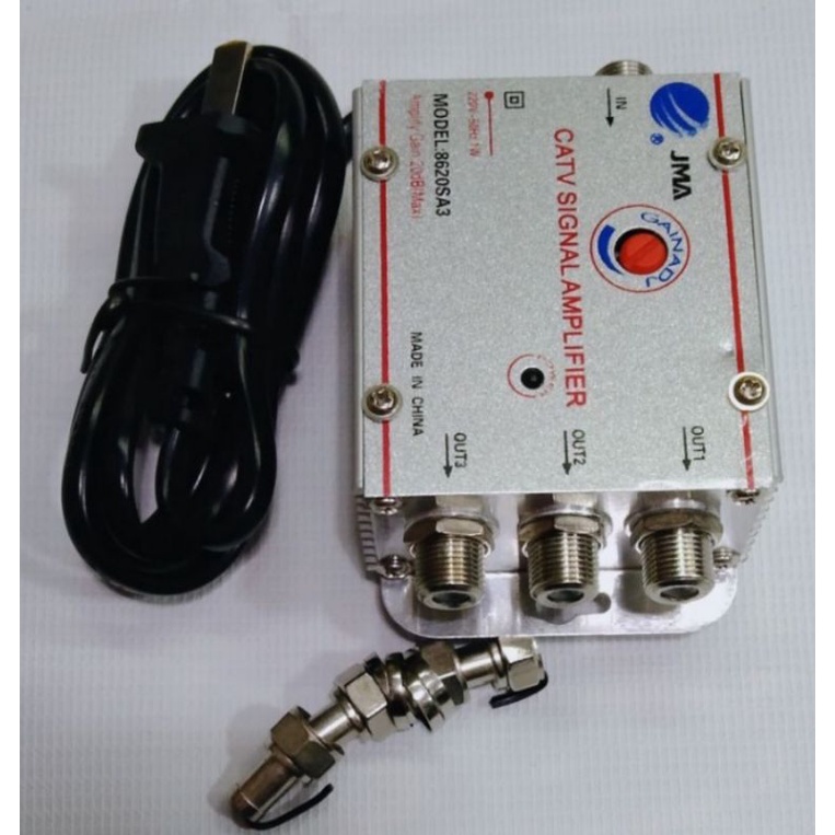 tv signal amplifier catv cable amp. antenna booster splitter 3way