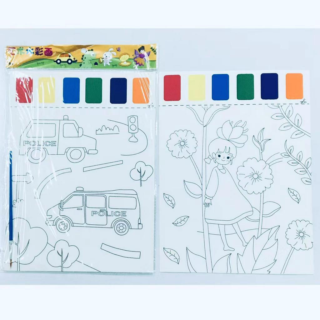 Art Water Color Painting Book 2 pcs in 1 Set with Pigment Graffiti