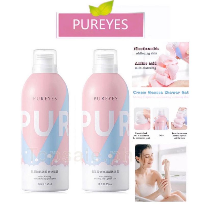 Pureyes Amino acid cream mousse shower gel whitening perfume body 350mL