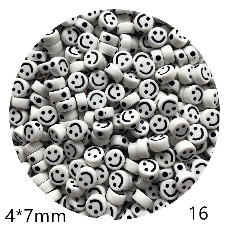 100Pcs/lot 4x7mm acrylic smiley spacer beads | Shopee Philippines