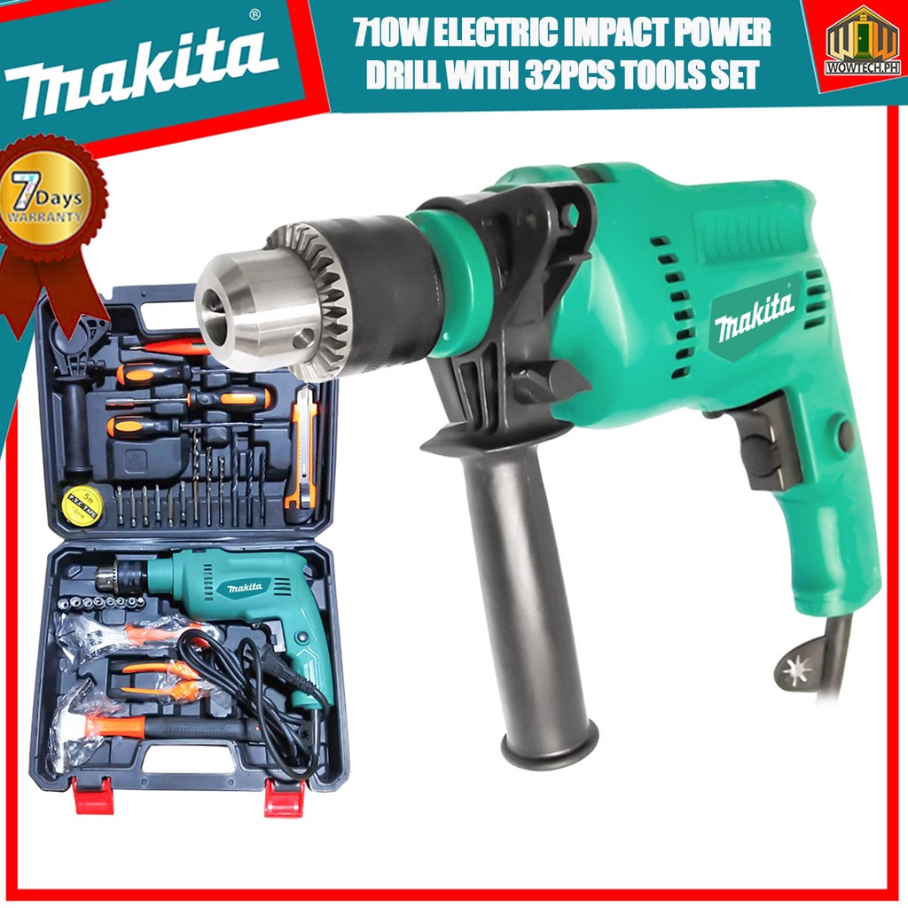 Makita 710w Electric Impact Power Drill with 32PCS Tools Set barena ...