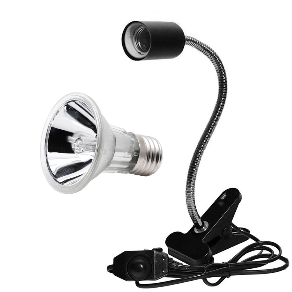 High Quality Reptile 97% UVA + 3% UVB Halogen Lamp Kit with Clip-on ...