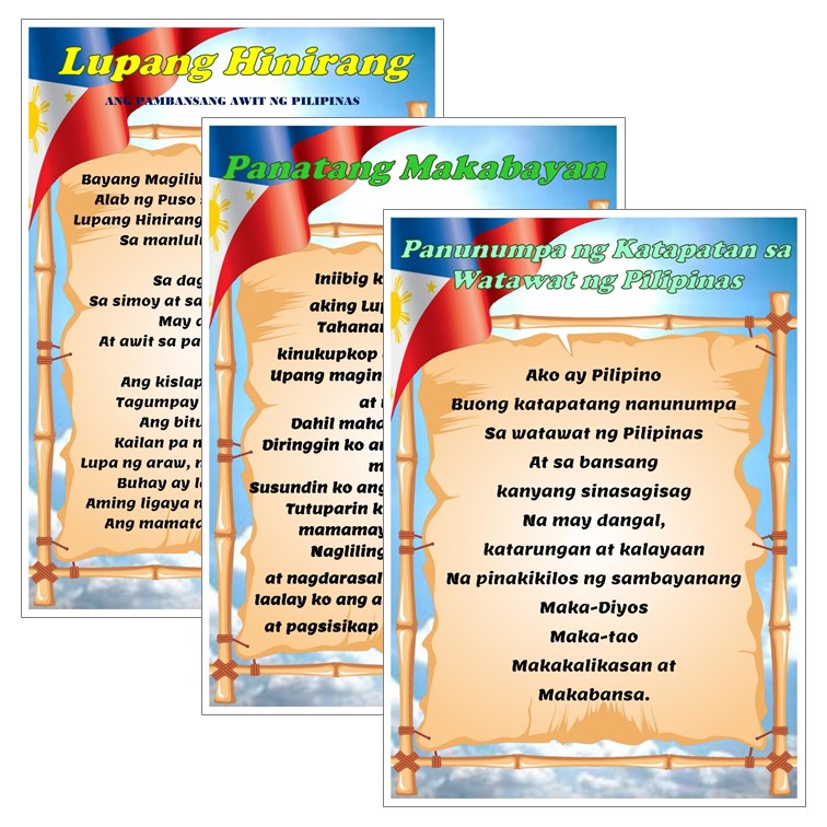 Lupang Hinirang At Panatang Makabayan Laminated Charts Shopee Hot Sex Picture