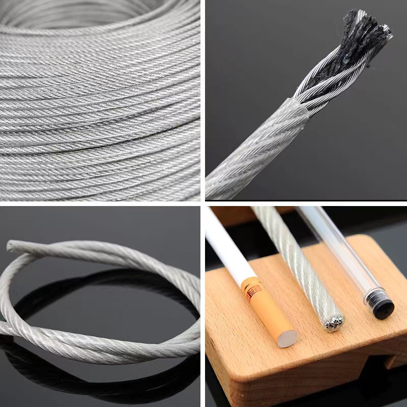 3MM-8MM White green transparent plastic galvanized steel wire rope soft ...
