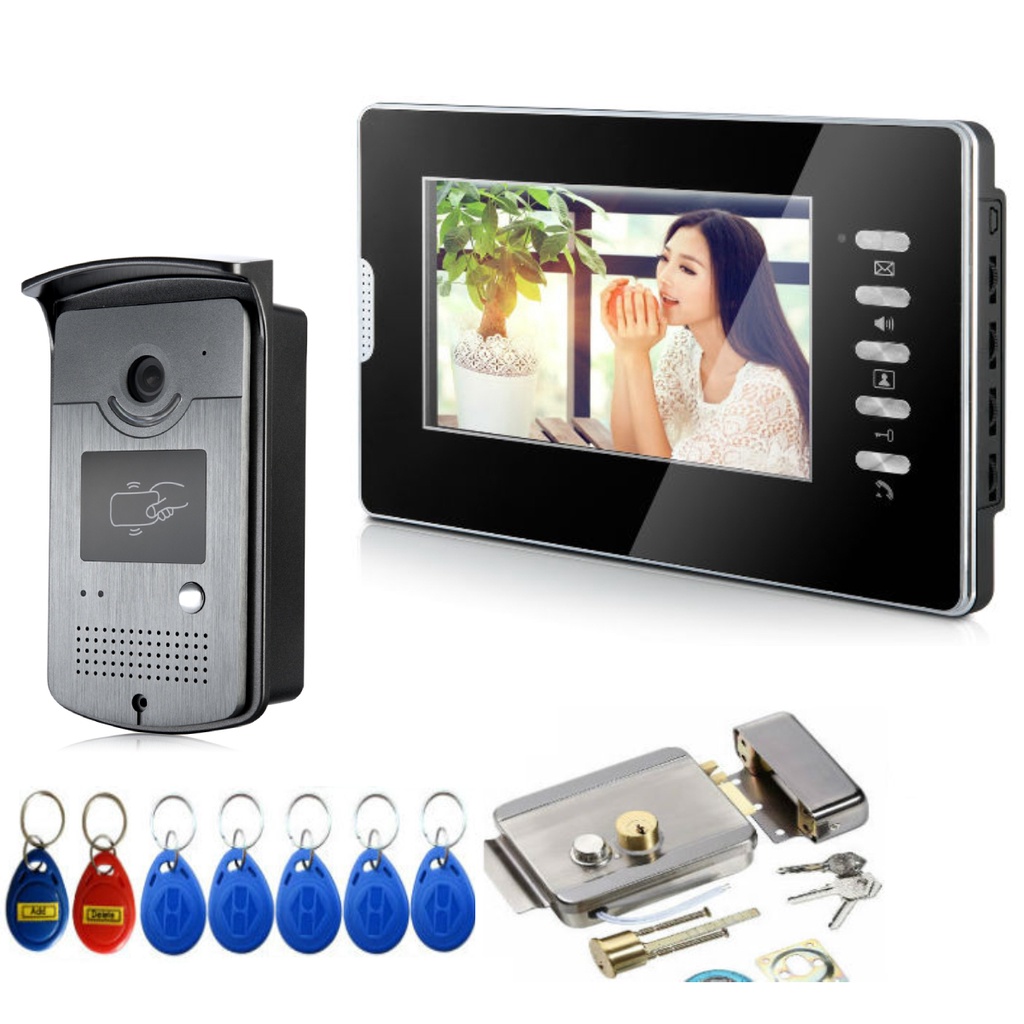 Video Door Phone With Lock Video Doorbell 1000TVL RFID Unlock Doorbell