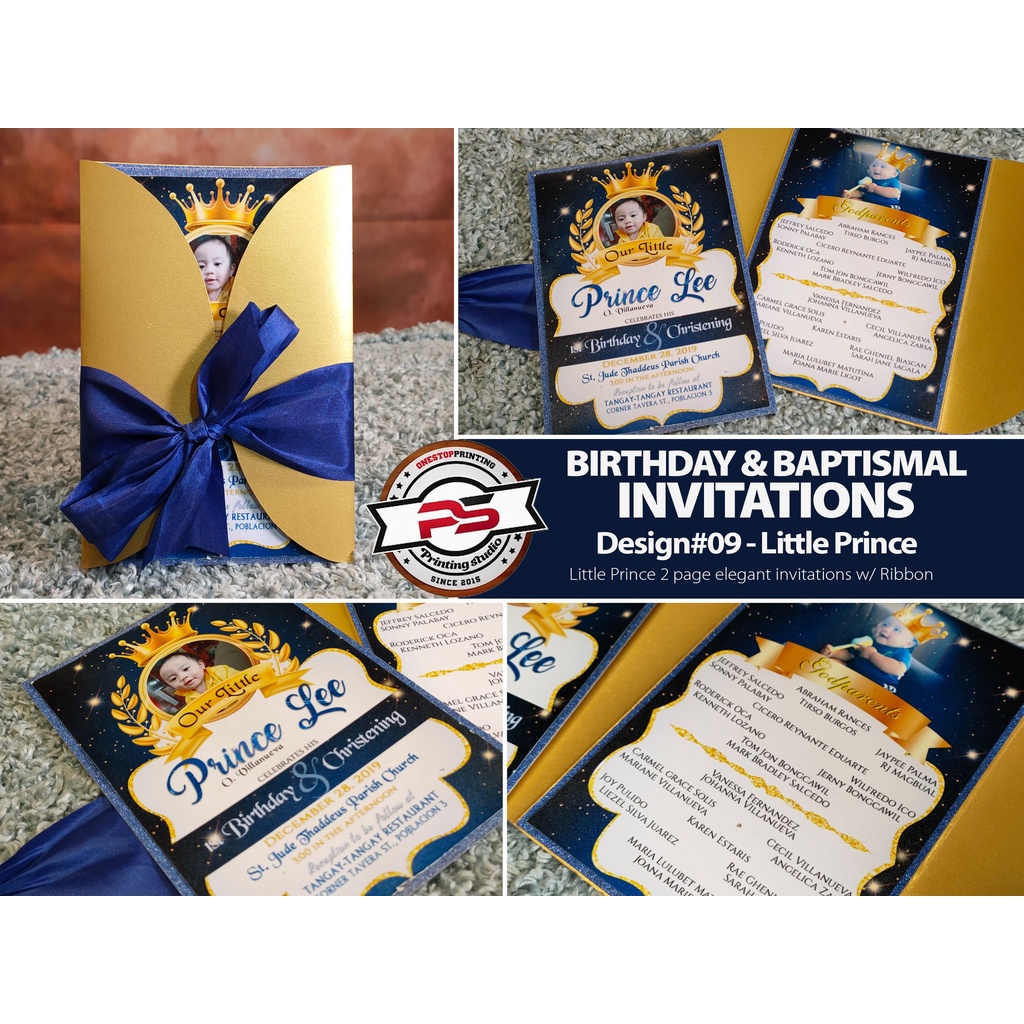 Little Prince Theme Birthday and Christening Invitations | Shopee ...