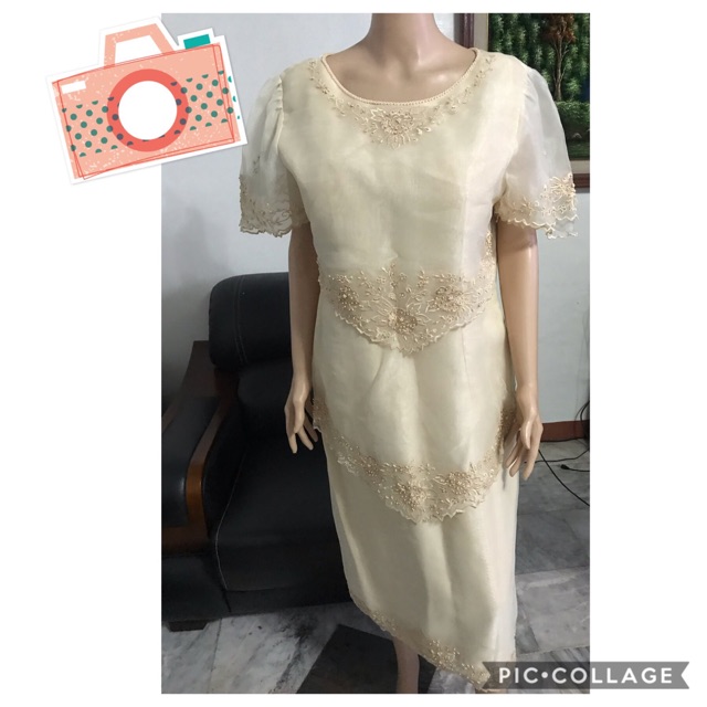 Preloved Filipiniana Ninang Attire Gown Shopee Philippines