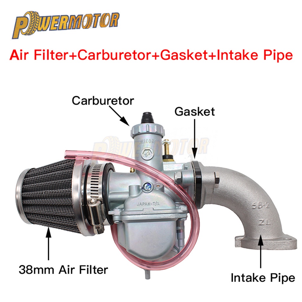 Mikuni VM22 Carburetor 38mm Air Cleaner Filter 26mm Carb Intake Pipe