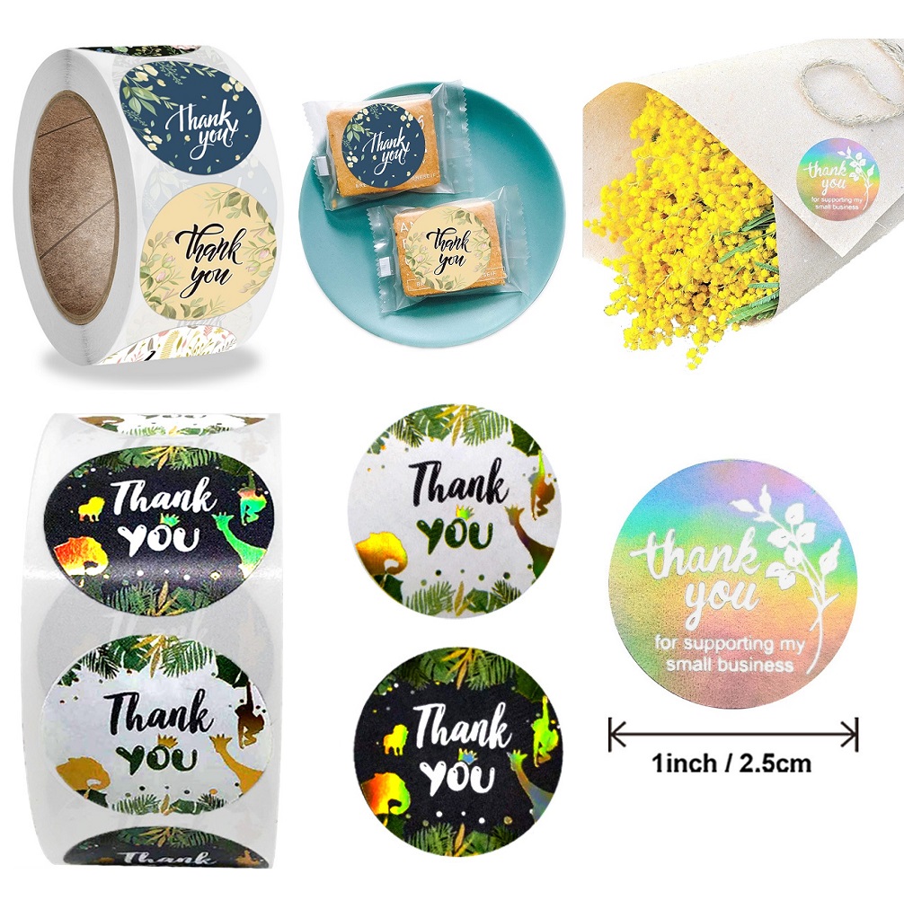 500 Pcs/Roll Thank You Sticker For Your Order Stickers Gold Foil Seal ...