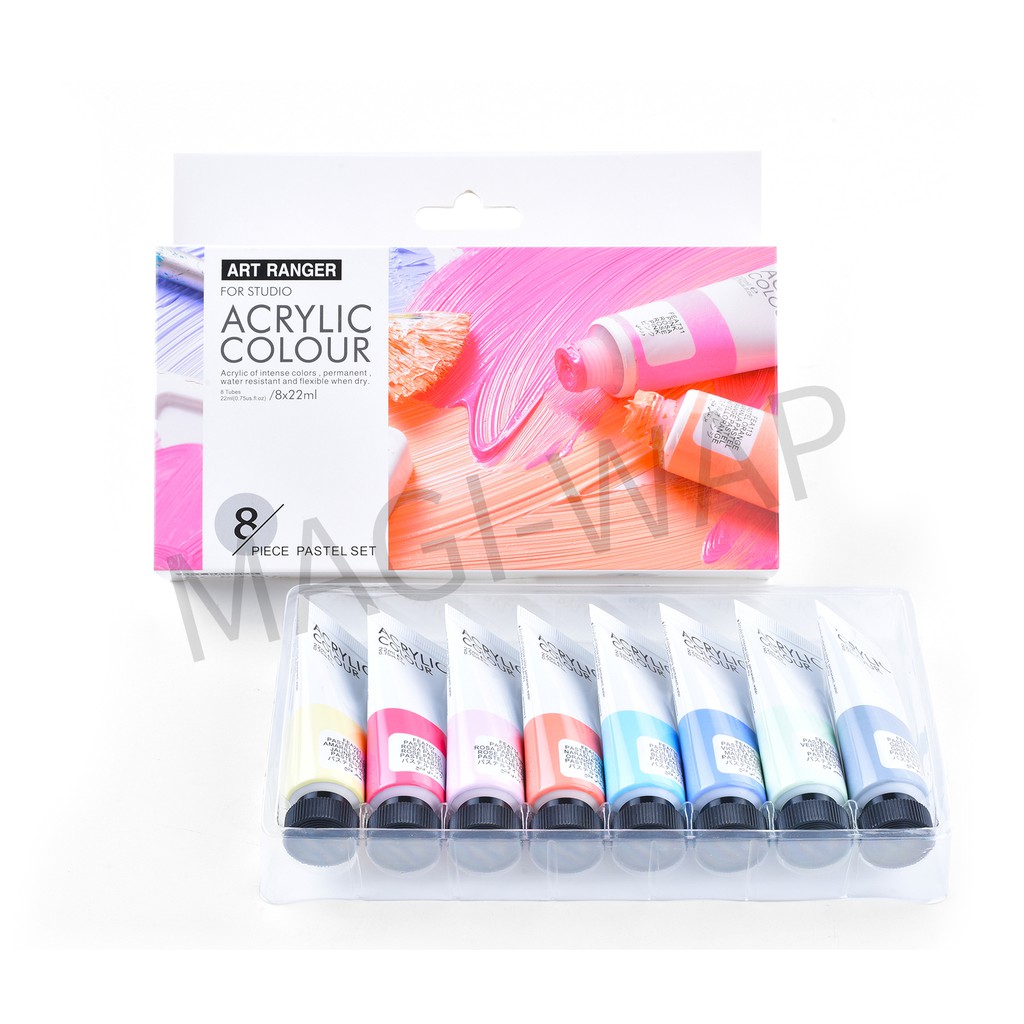 Art Ranger Acrylic Paint PASTEL SET 8 tubes x 22ml Shopee Philippines