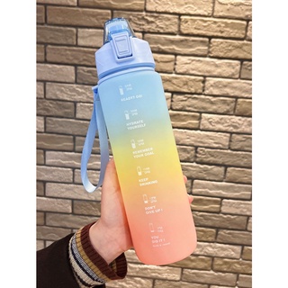 YCALLEY Sports Water Bottle 1000ML Bounce Silicone Straw, Timestamp Trigger  1L Sports/Outdoor/Home/Office/Water Bottles