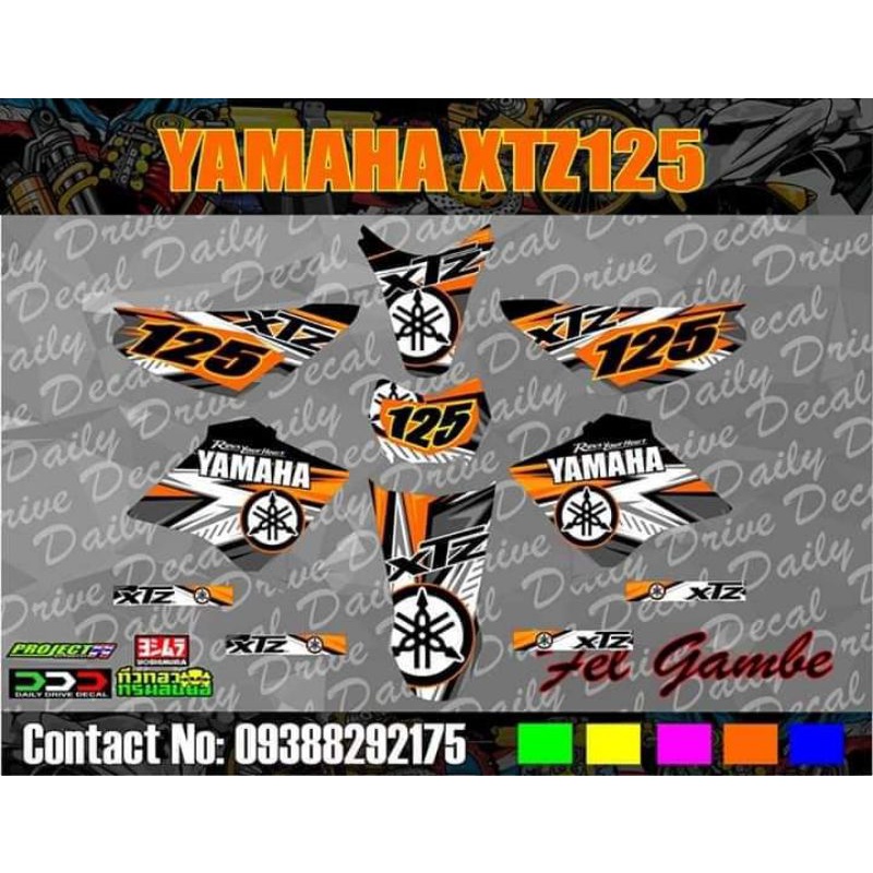 YAMAHA XTZ 125 FULL DECALS DESIGN Shopee Philippines