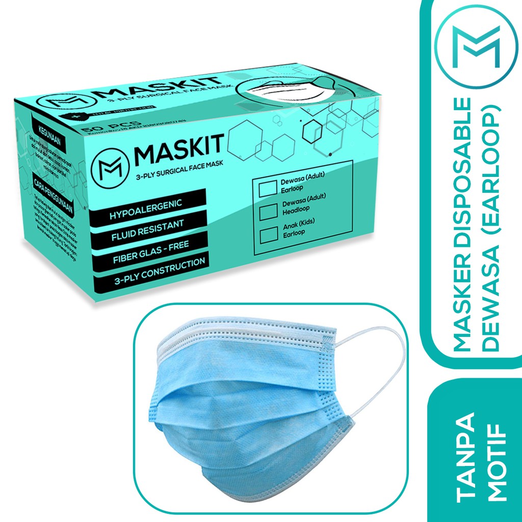 Adult 3ply Maskit Mask 1 box 50 pcs | Shopee Philippines