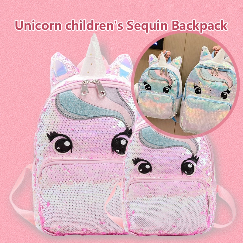 Fashion Unicorn Backpack Sequins Beg Sekolah Kpop Girl Bag Tangan ...