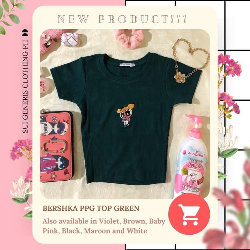 Bershka Powerpuff Girls (PPG) Top Emerald Green Embroidered BANGLADESH