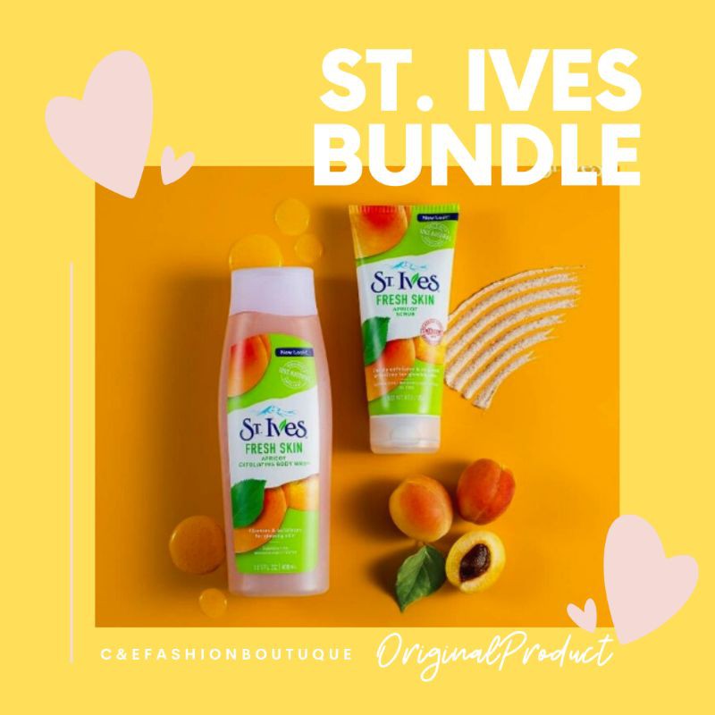 ST IVES SET SALE FRESH SKIN APRICOT SCRUB +EXFOLIATING BODY WASH 473ML ...