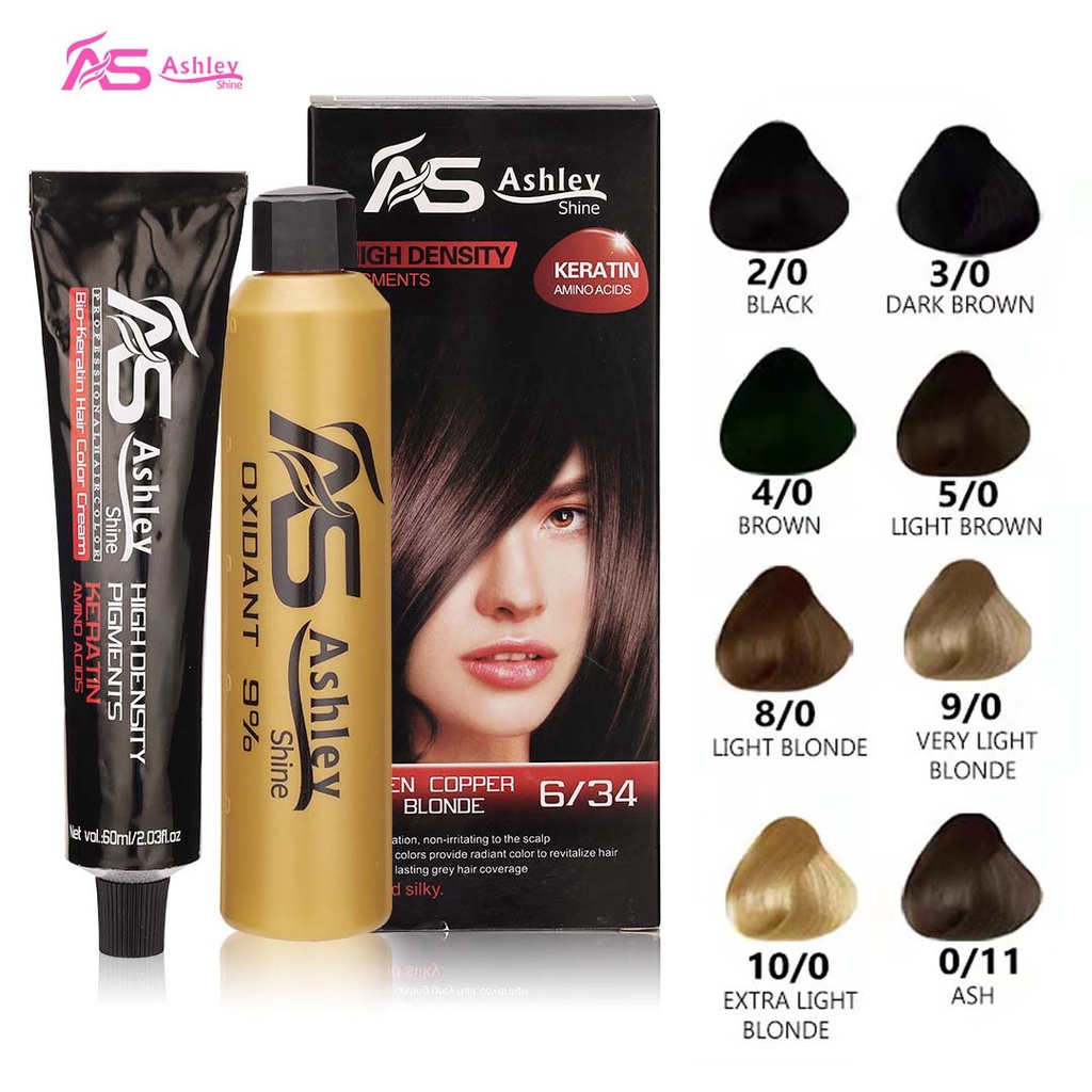 Gray Shine Ashely Shine Bio Keratin Hair Color +Oxidizing 60ml
