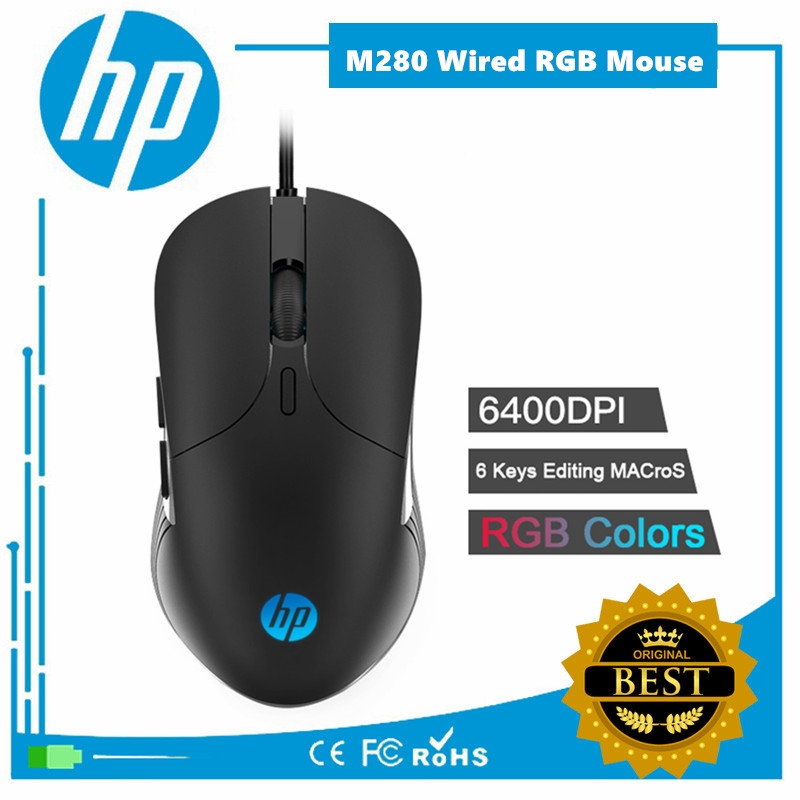 HP Genius Gaming Mouse M280 6400 dpi Adjustable Wired RGB Led Mice