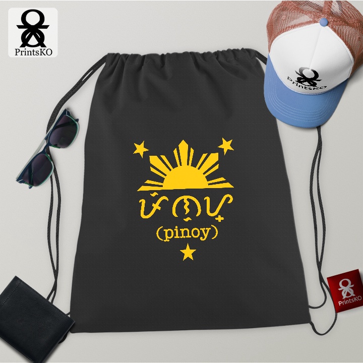 Canvas Drawstring Bag / String Bag with Philippines Pilipinas