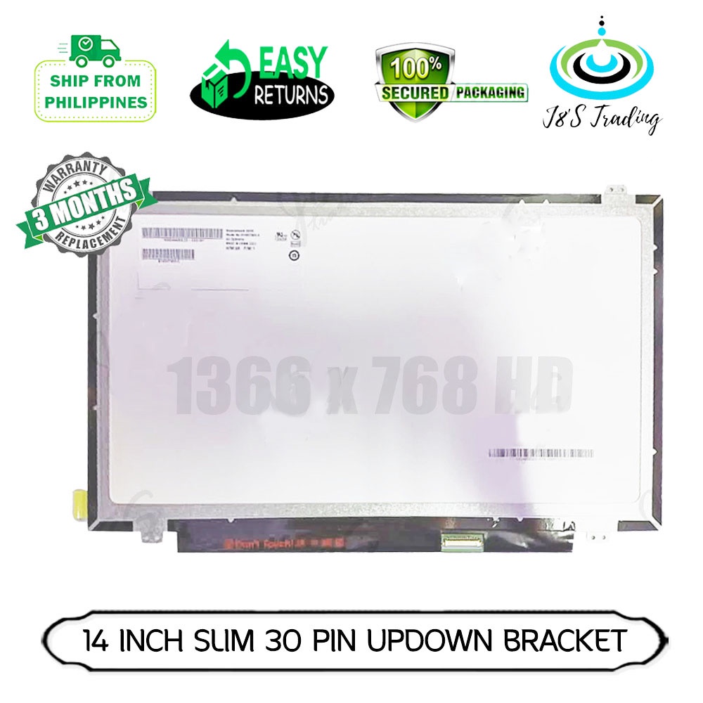 14 Led Lcd Slim Type 30 Pin For Laptop Screen Replacement Ltn0At31 ...