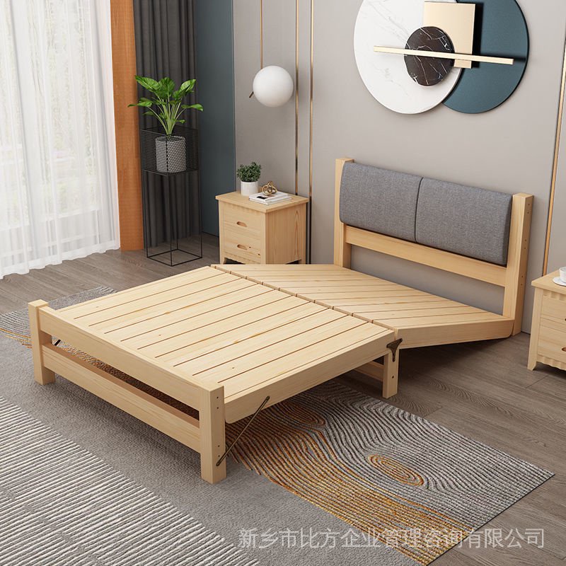 video gameSimple Solid Wood Folding Bed Single Bed Rental House Double ...