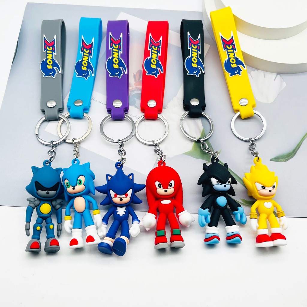Anime Cartoon Sonic the Hedgehog Custom Silicone Keychain Couple ...
