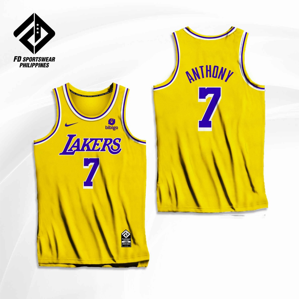 CARMELO ANTHONY 7 LOS ANGELES LAKERS BIBIGO FULL SUBLIMATED JERSEY Shopee Philippines