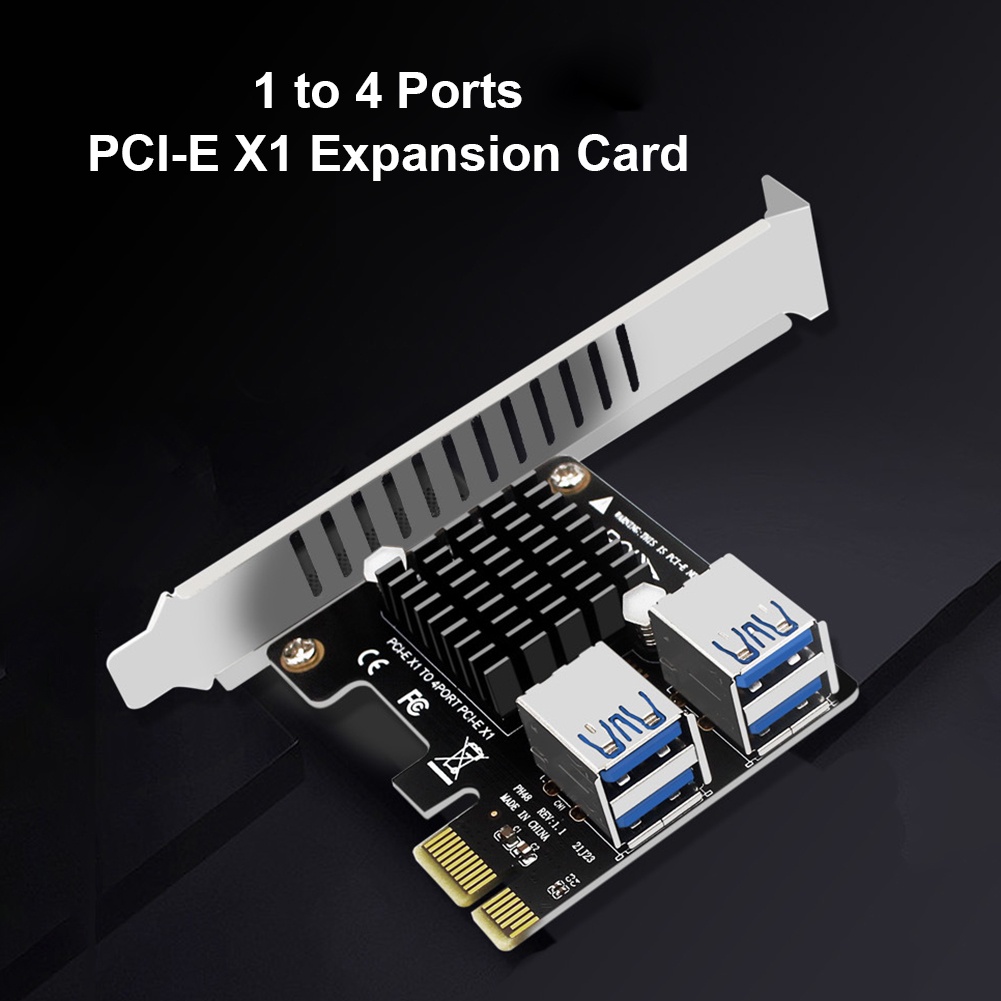 Desktop Computer PCIE X1 Riser Card 1 to 4 Port PCI-Express Extender ...