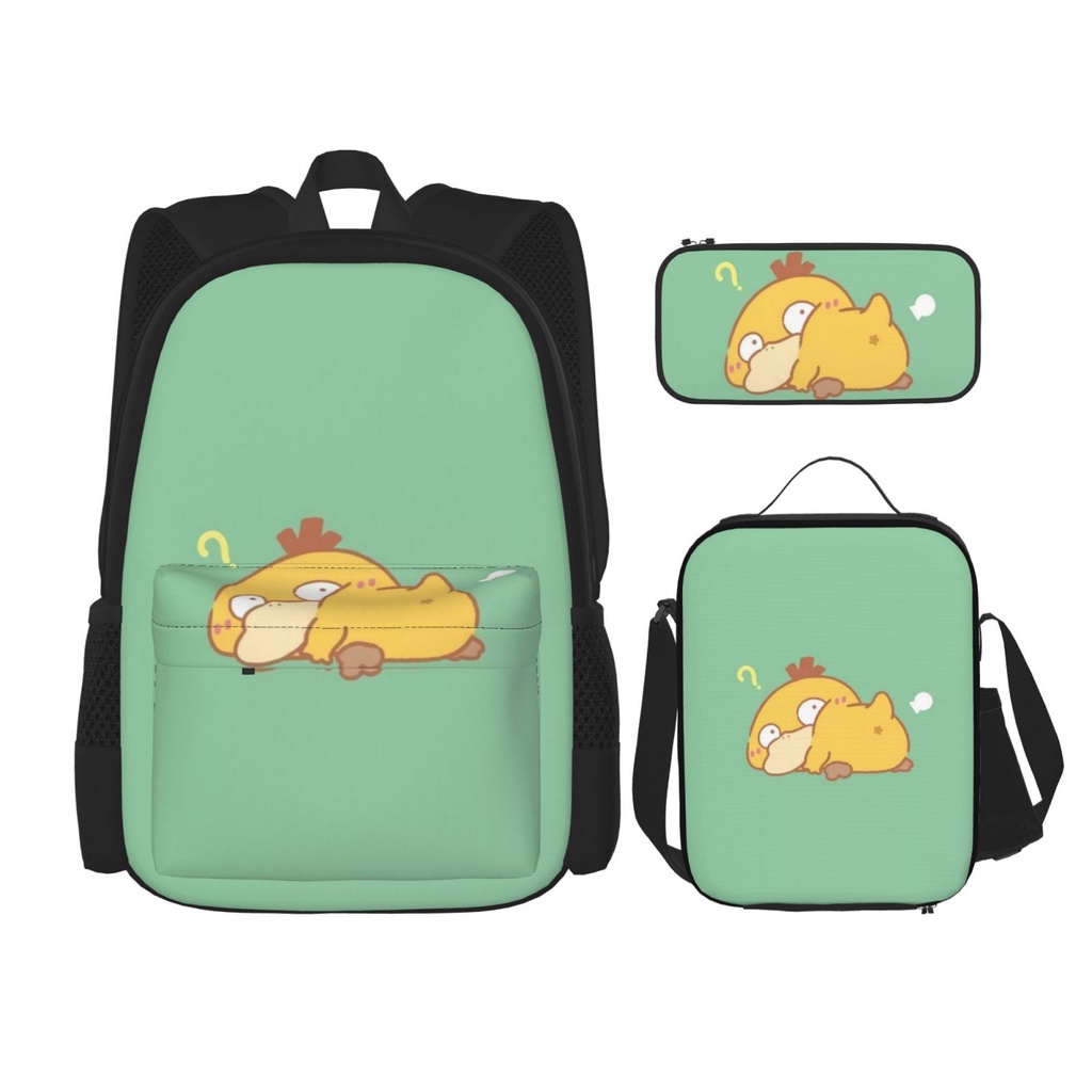 Pokémon Psyduck 3 pieces set Backpack Set with School Book Bag Lunch ...