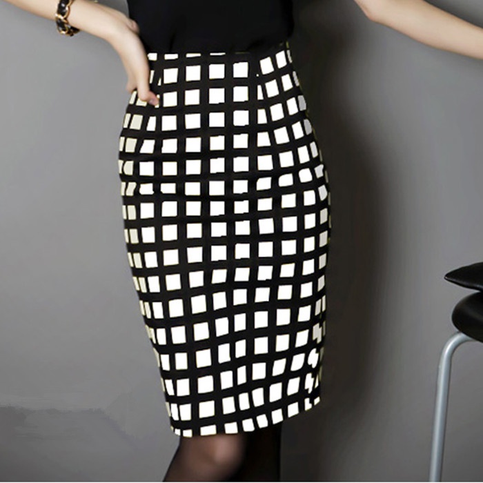 Black and white 2024 checkered skirt 5xl