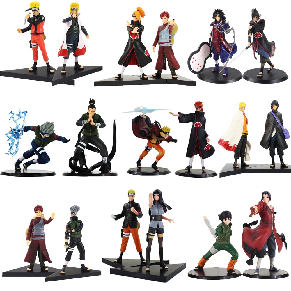 2Pcs/Set Anime Naruto Figure Sasori Hatake Kakashi Sasuke Naruto Haruno