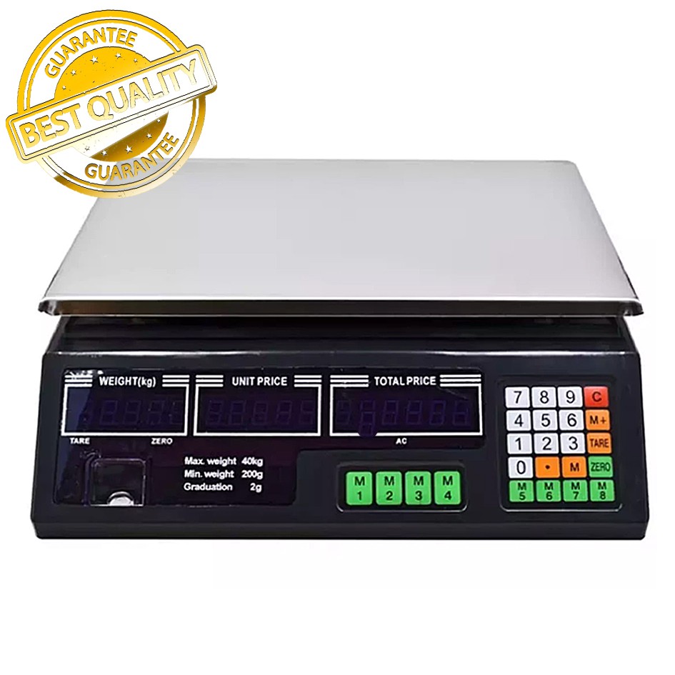 Food Meat Weigh Digital Price Computing Scales (Black) | Shopee Philippines