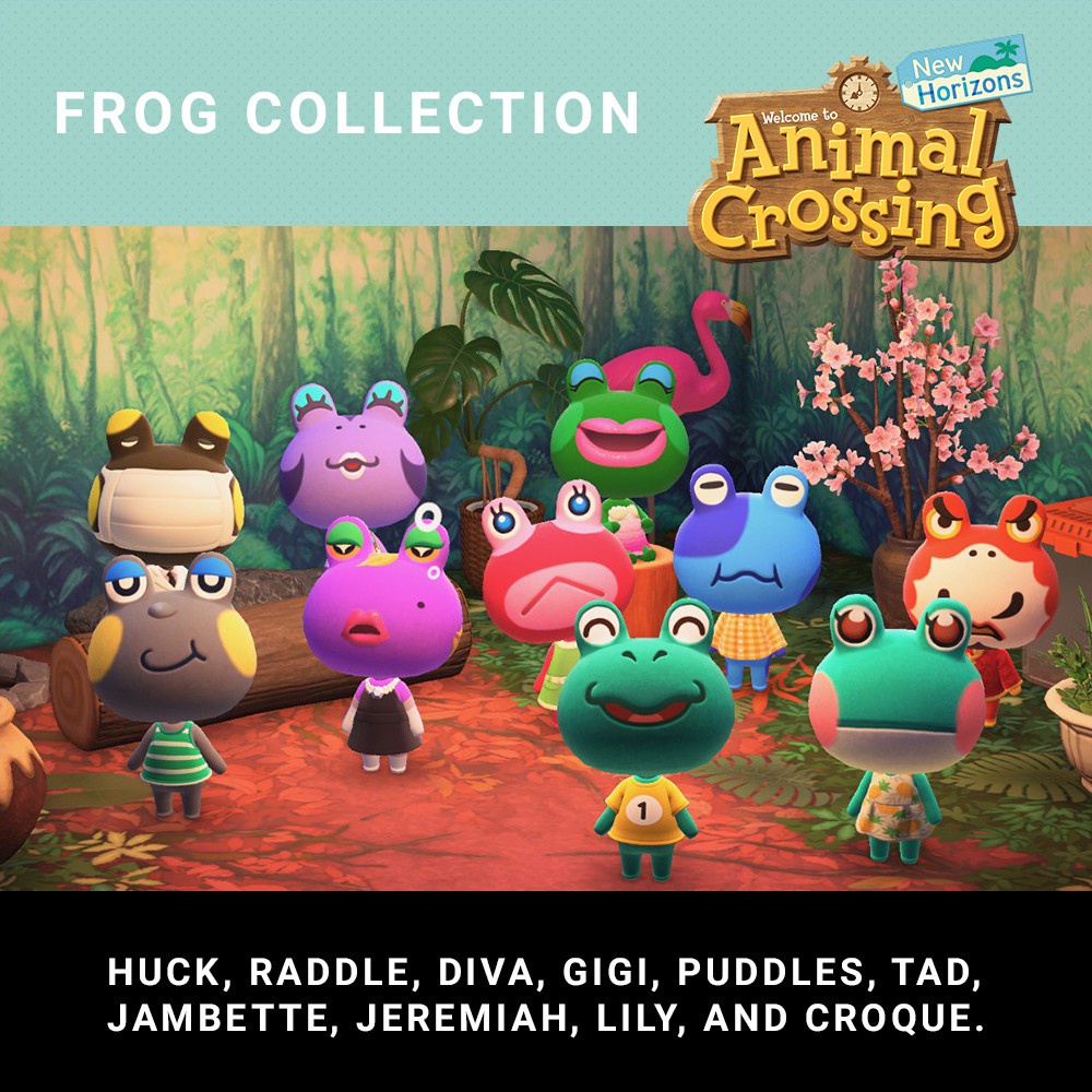 Animal Crossing New Horizon Amiibo Frog Huck Raddle Ribbot Diva Drift