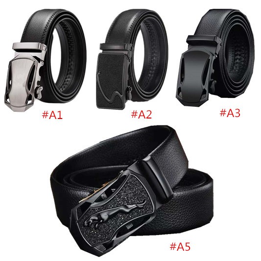 Men's High quality leather leather belt Using electroplating metal no