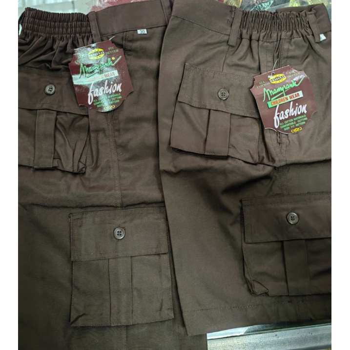 Elementary School Uniform Elastic Waist Scout gamblok Pants (Cargo