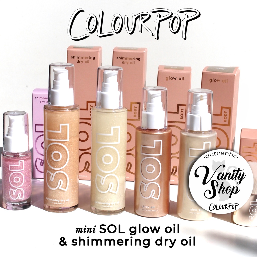 Colourpop SOL mini Glow Oil & Shimmering Dry Oil Body Oil Authentic On