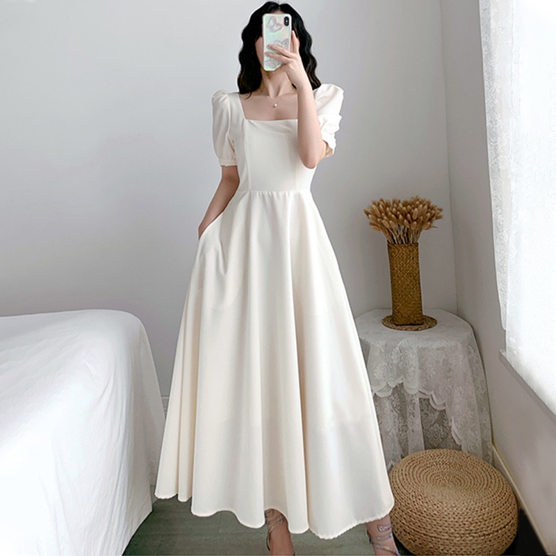 Korean shop white dress