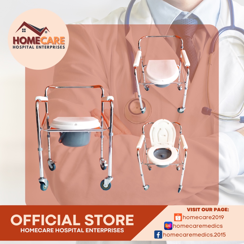 FOLDABLE COMMODE CHAIR W/WHEELS Shopee Philippines