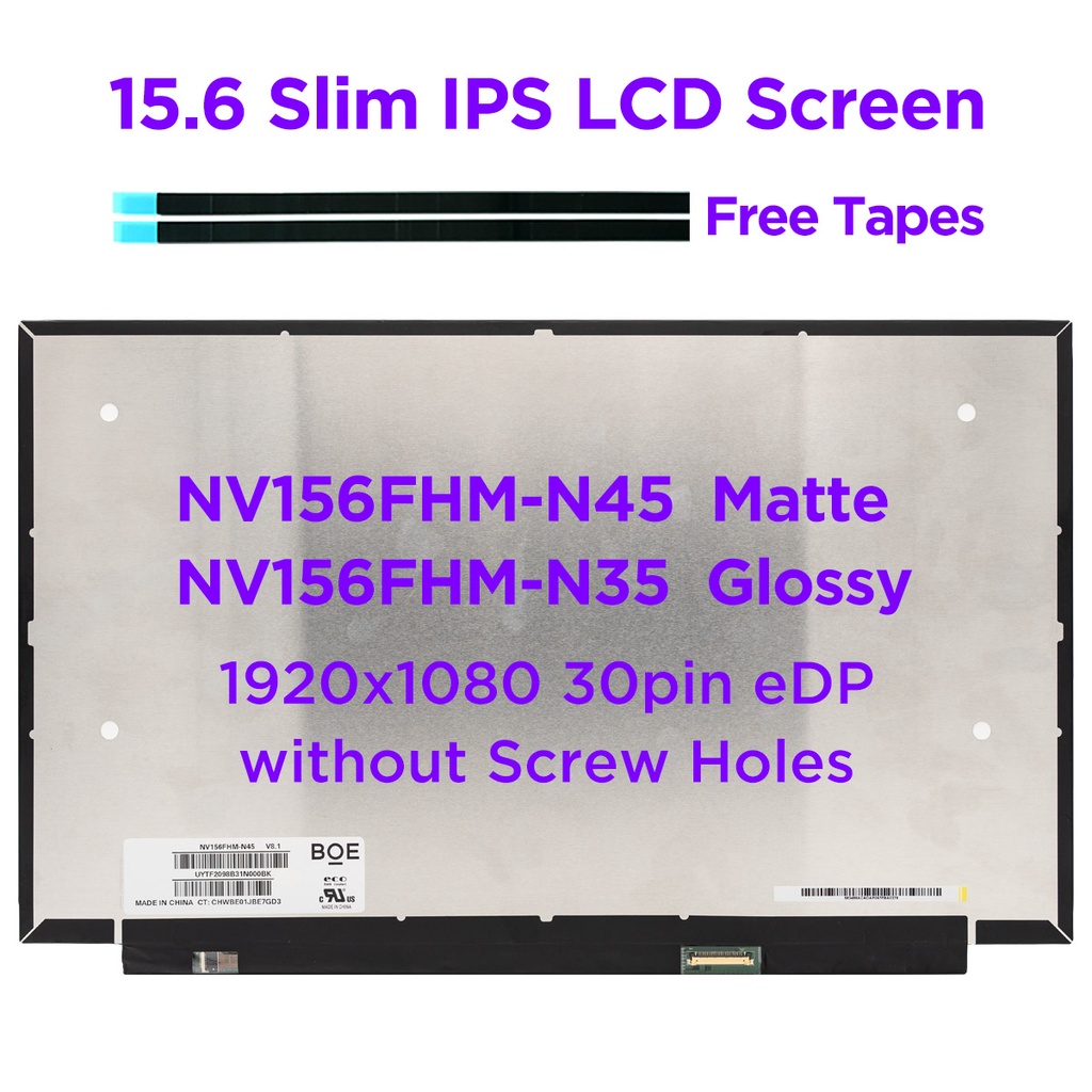 15.6 inch Slim Laptop IPS LCD Screen NV156FHMN45 Matte NV156FHMN35