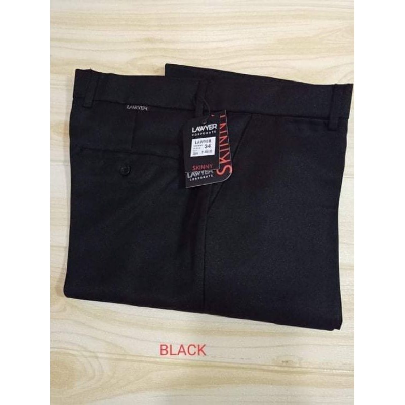 Lawyer Slacks Skinny Type Black And Navy Blue For Men Shopee Philippines