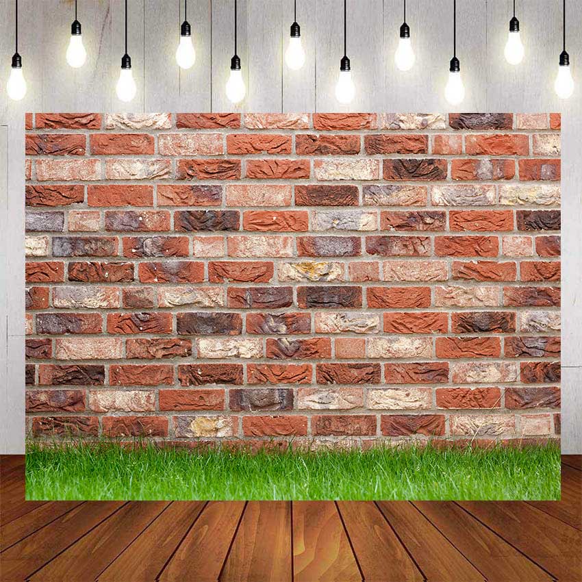 White Red Brick Wall Background Backdrops Romantic Birthday Party ...