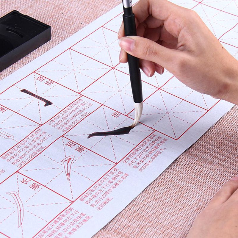 Traditional Chinese Calligraphy Set Brush Pen Ink Water Writing Paper