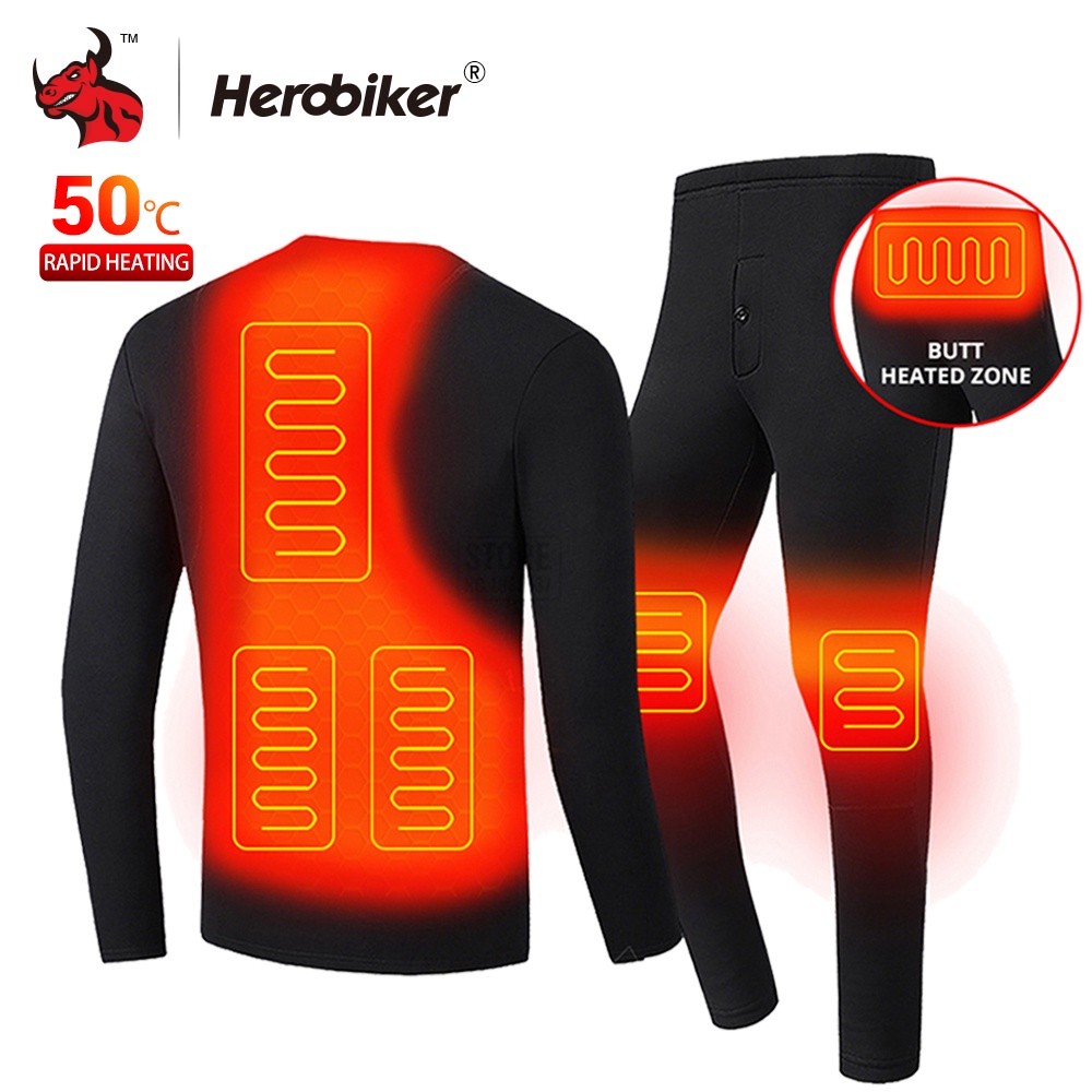 Heated Thermal Underwear Men Heating Underwear Motorcycle Jacket