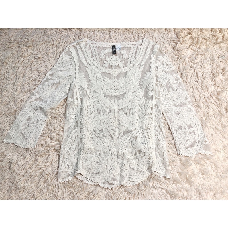 Personalized Embroidery Sequins Patchwork See-Through Shirt main image 0