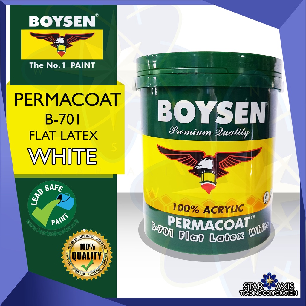 BOYSEN PERMACOAT B-701 FLAT LATEX WHITE 4L | Shopee Philippines